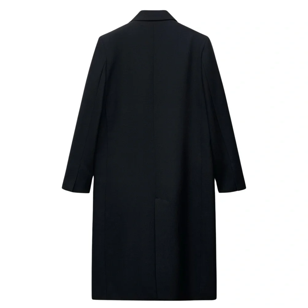 MINIMALIST WOOL BLEND COAT ZW COLLECTION - Picture 3 of 6